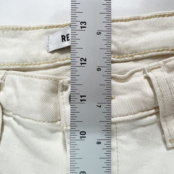 RE/DONE 29 Vintage White High Rise 70s Stove Pipe Button Fly Jeans - Picture 12 of 13